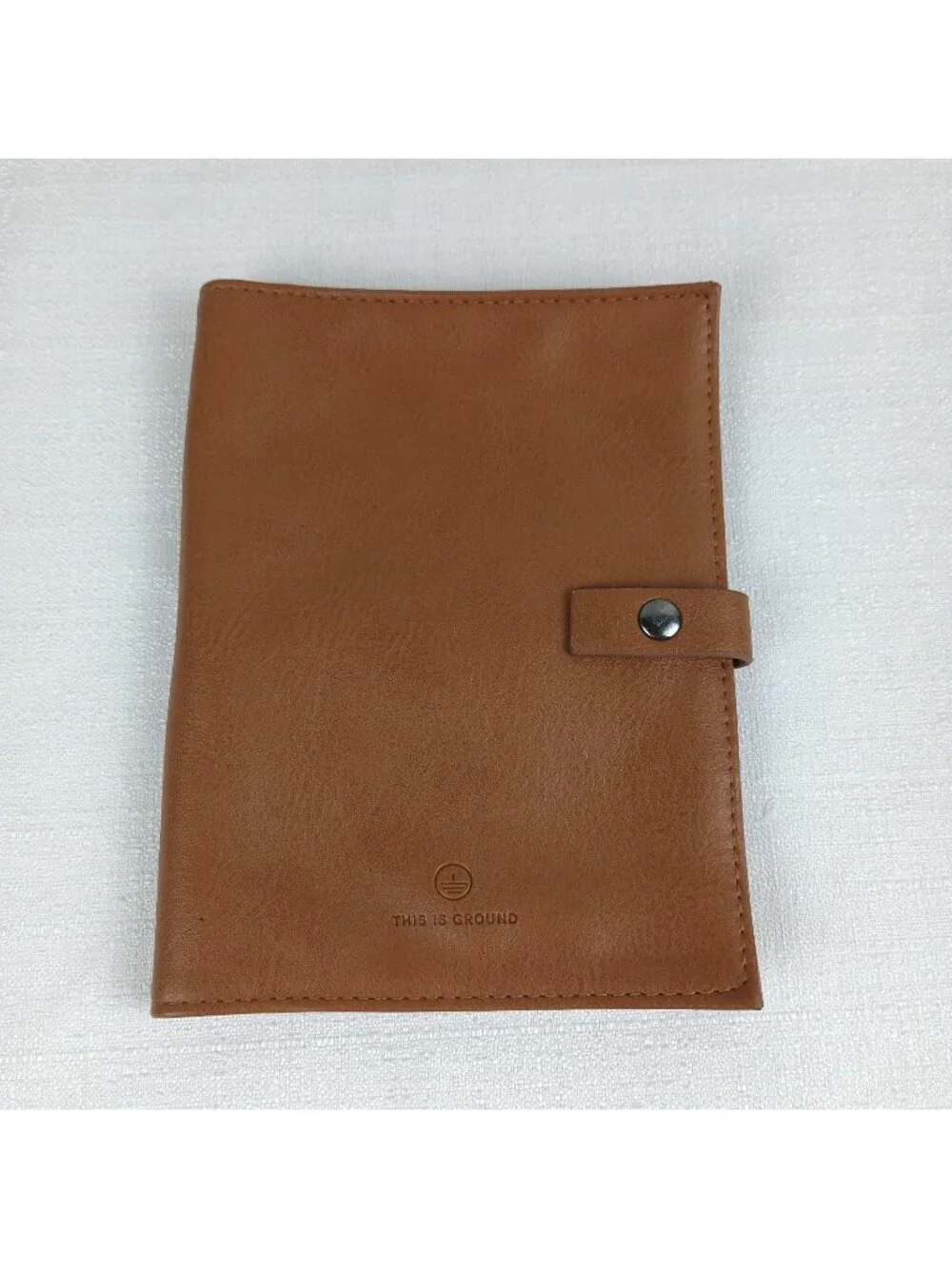 American Airlines This Is Ground Leather Travel Document Case brown snap pouch